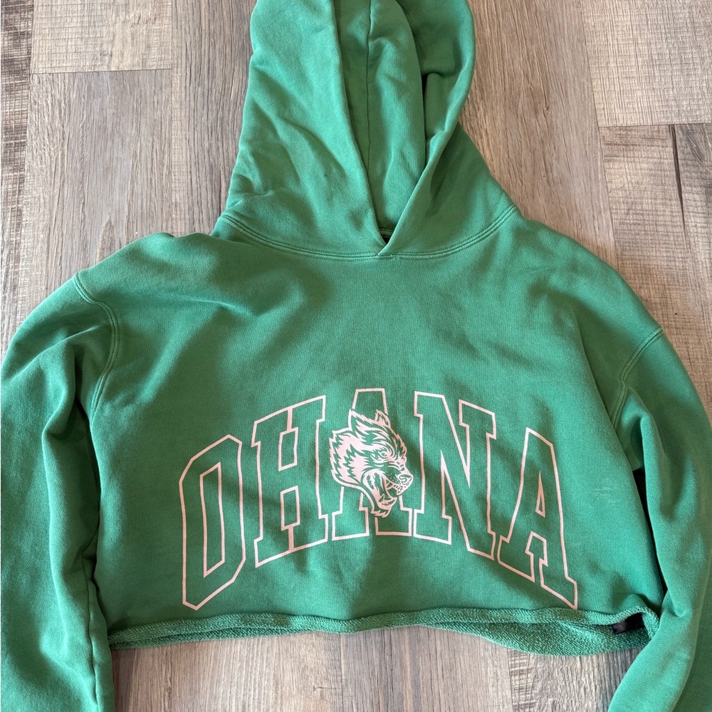 WOLF Green OHANA Cropped Hoodie